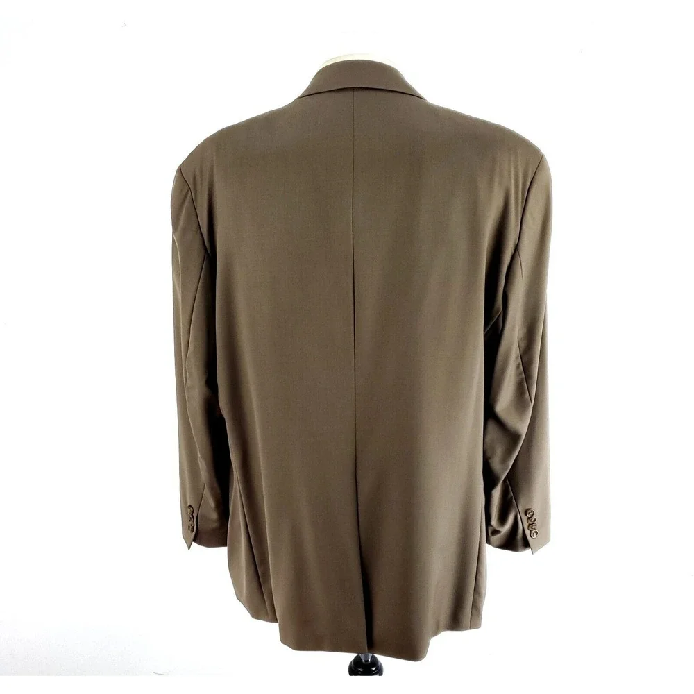 Chaps Ralph‎ Lauren Wool Cashmere 3 Button Blazer 46L Brown Herringbone